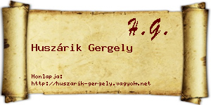 Huszárik Gergely névjegykártya